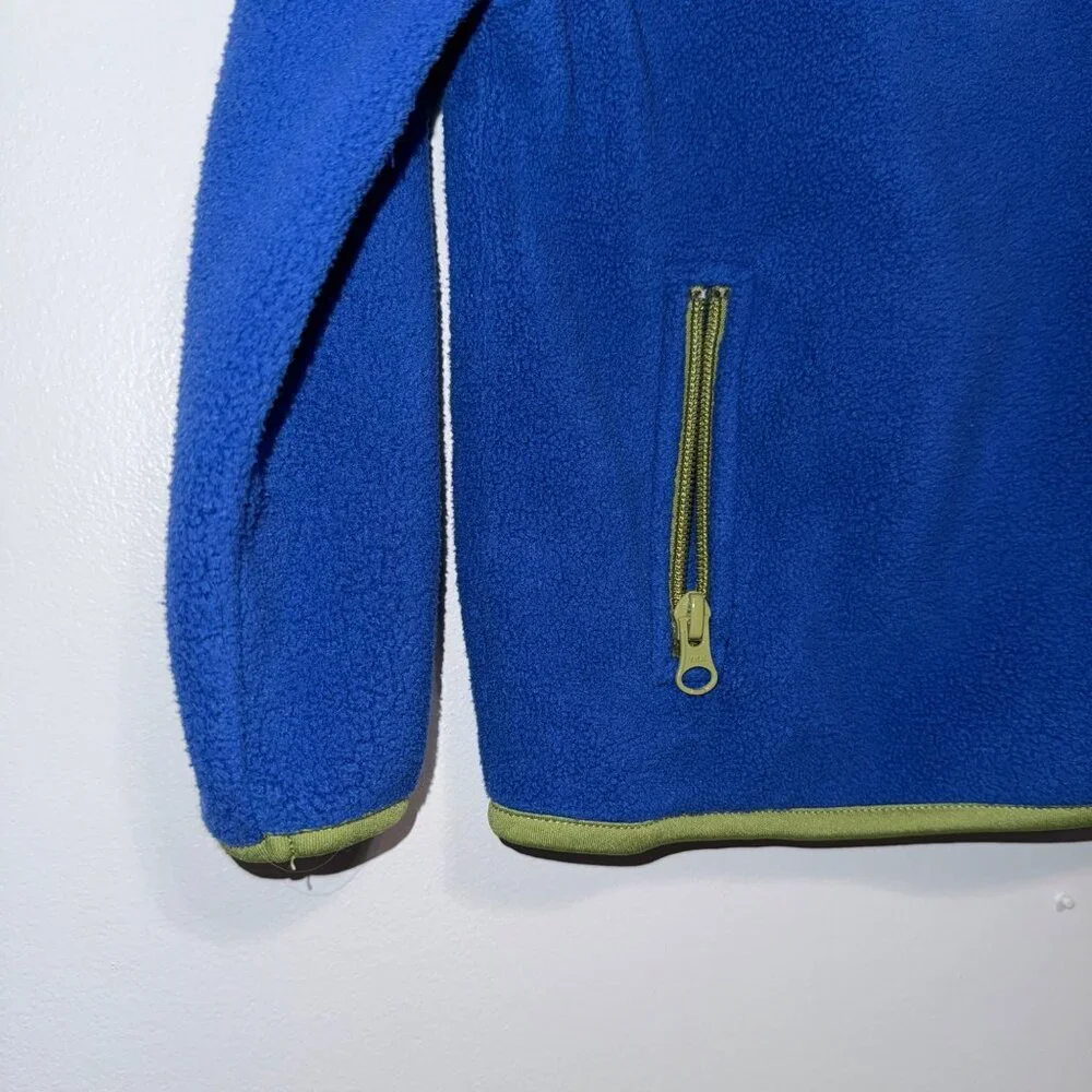 Old Navy Kids Fleece Pullover Jacket With Zipper Pockets Blue & Green Size 4T - Picture 2 of 7
